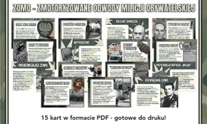 ZOMO - Zmotoryzowane Odwody Milicji Obywatelskiej. Obraz przedstawia historię tej formacji, jej wyposażenie i kluczowe wydarzenia.