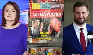 Zmiany w mediach publicznych, jak przeprowadziła je koalicja obywatelska, widać na okładce "Gazety Polskiej" z Donaldem Tuskiem i wizerunkami polityków.