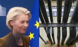Ursula von der Leyen i rury przemysłowe – symbol postępu i dążenia do zielonego ładu.