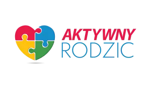 Logo "Aktywny Rodzic" z sercem z puzzli. Lewica współtworzyła ustawę żłobkową, wspierając rodziców.