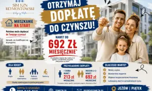 Szczęśliwa rodzina z kluczami do mieszkania na start. Program dopłat do czynszu, nawet 692 zł miesięcznie.