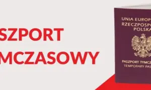 Paszport tymczasowy Rzeczypospolitej Polskiej. Dokument podróży z orłem.