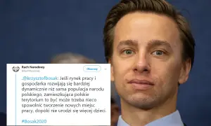Krzysztof Bosak o poglądach gospodarczych i skrajnym wolnym rynku: spowolnić tworzenie miejsc pracy, dopóki nie urodzi się więcej dzieci.
