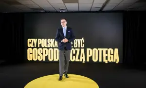 Szymon Hołownia prezentuje wizję, jak partia chce stymulować wzrost gospodarczy, by Polska stała się potęgą.