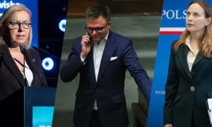Trzy osoby omawiają, jak Polska 2050 chce rozwiązać kryzys mieszkaniowy.