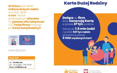 Karta Dużej Rodziny: lista zniżek dla milionów rodzin. Dołącz do firm honorujących kartę i dotrzyj do 7,5 mln ludzi.