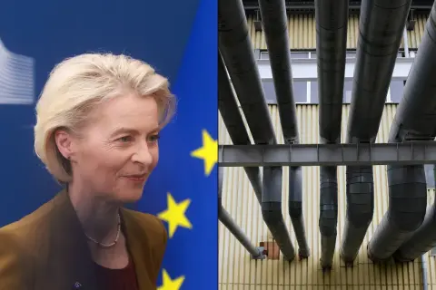 Ursula von der Leyen i rury przemysłowe – symbol postępu i dążenia do zielonego ładu.