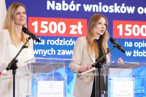 Agnieszka Dziemianowicz-Bąk w Ministerstwie Pracy ogłasza ważne decyzje o 1500 zł na opiekę w żłobku.
