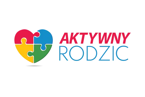 Logo "Aktywny Rodzic" z sercem z puzzli. Lewica współtworzyła ustawę żłobkową, wspierając rodziców.
