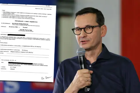 Oświadczenie o stanie majątkowym Mateusza Morawieckiego, zawierające informacje o jego majątku, w tym nieruchomościach i zasobach pieniężnych.