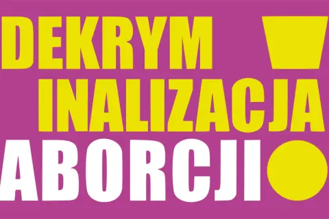 Projekt lewicy: ustawa o dekryminalizacji aborcji. Jasne hasło na fioletowym tle.