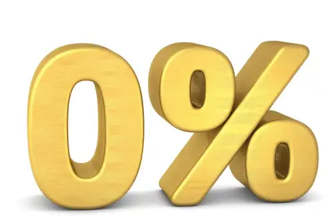 Złote cyfry 0% symbolizują pytanie: dlaczego lewica blokuje kredyt zero procent w rządzie?