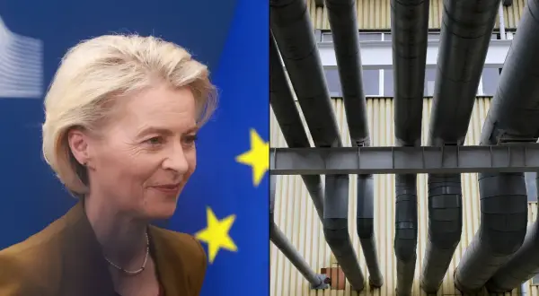 Ursula von der Leyen i rury przemysłowe – symbol postępu i dążenia do zielonego ładu.