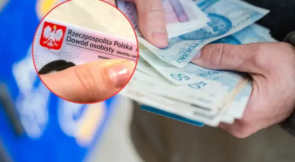Konfederacja walczy o ochronę gotówki, wpisanie praw do konstytucji. Dowód osobisty i banknoty w dłoniach.