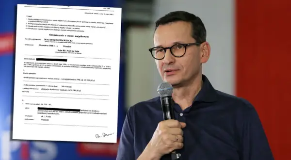 Oświadczenie o stanie majątkowym Mateusza Morawieckiego, zawierające informacje o jego majątku, w tym nieruchomościach i zasobach pieniężnych.