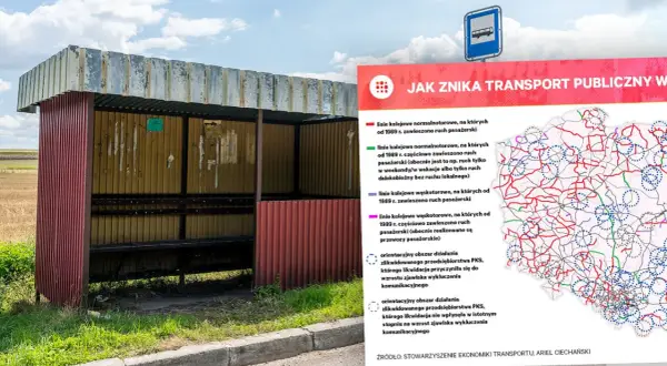 Walka z wykluczeniem komunikacyjnym: rozwój PKS w programie Lewicy. Mapa pokazuje zanik transportu publicznego.