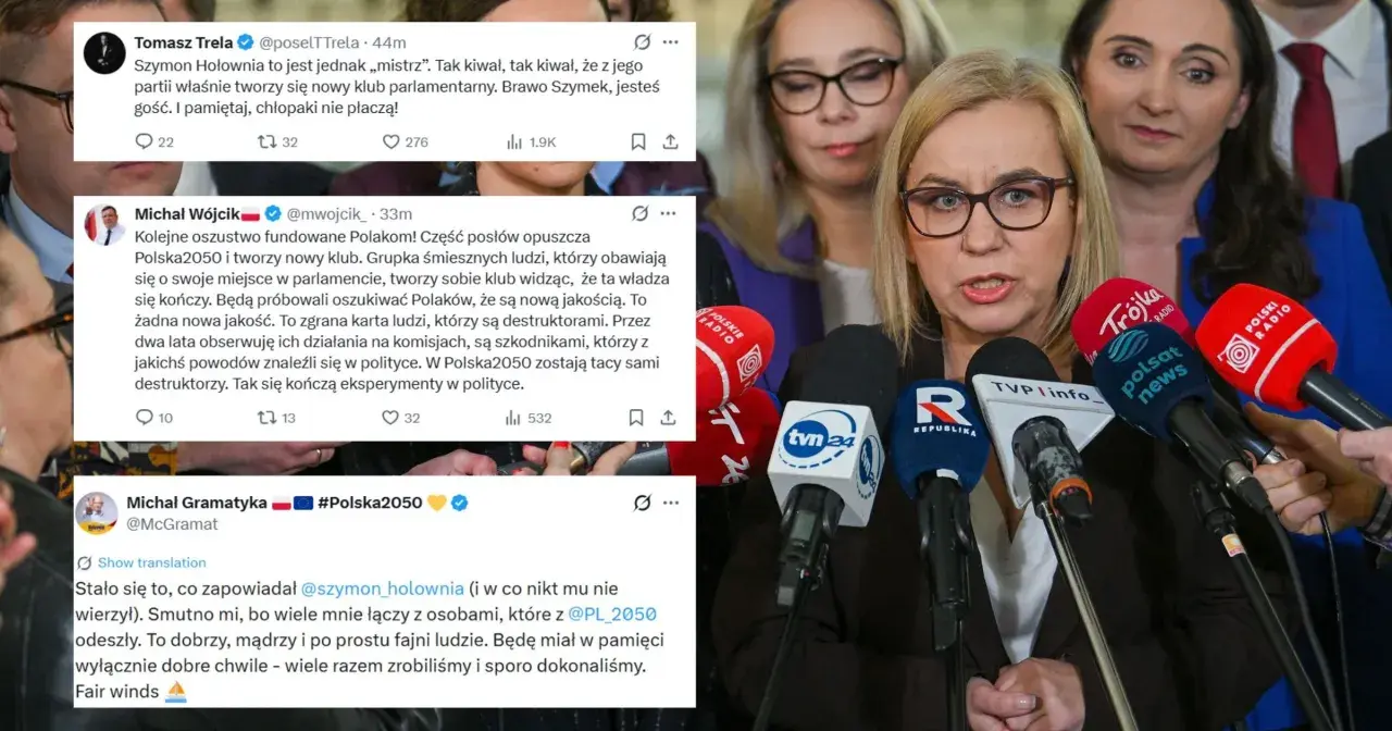 Analiza przyczyn dymisji i odejść posłów z Polski 2050. Politycy opuszczają klub, tworząc nowy.