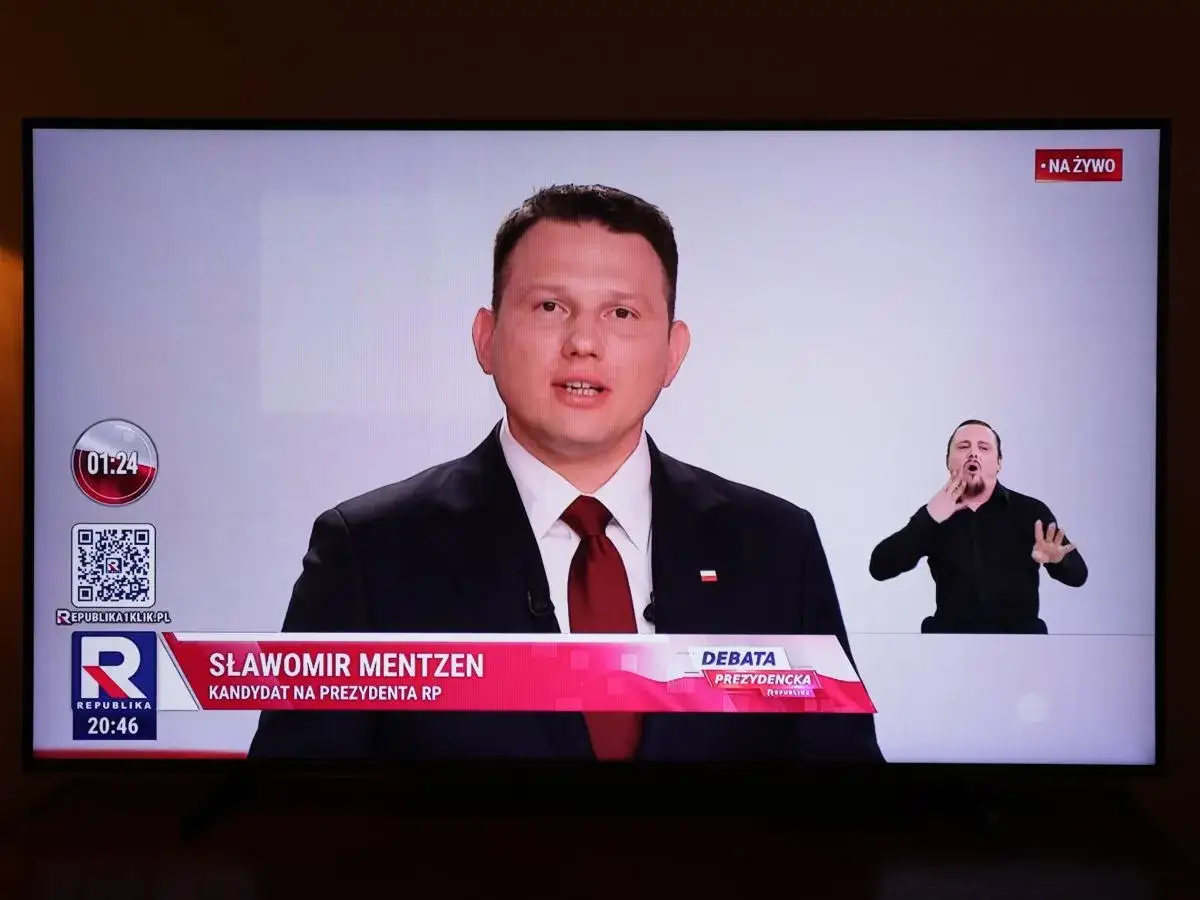 Debata prezydencka z Sławomirem Mentzenem. Piątka Mentzena - co to oznacza w praktyce dla Polaków? Tłumacz języka migowego obok.