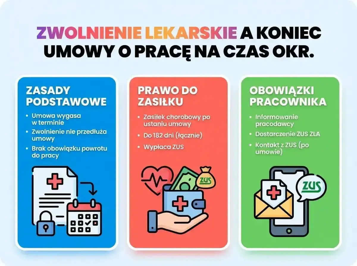 Zwolnienie lekarskie a umowa na czas określony: zasady, prawo do zasiłku i obowiązki pracownika. L4.