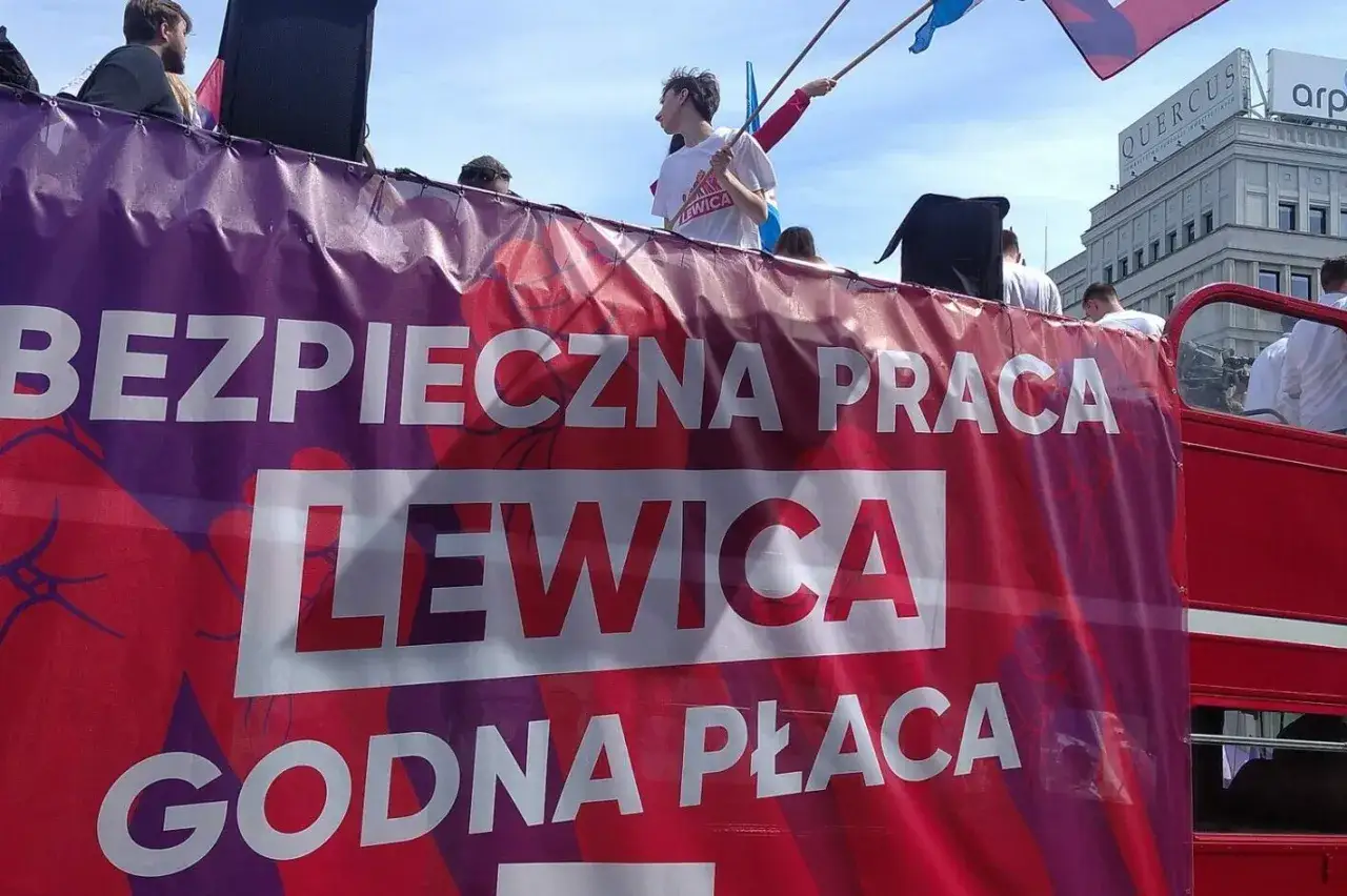 Transparent LEWICA banner: 