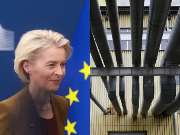 Ursula von der Leyen i rury przemysłowe – symbol postępu i dążenia do zielonego ładu.
