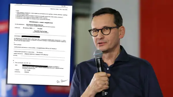 Oświadczenie o stanie majątkowym Mateusza Morawieckiego, zawierające informacje o jego majątku, w tym nieruchomościach i zasobach pieniężnych.