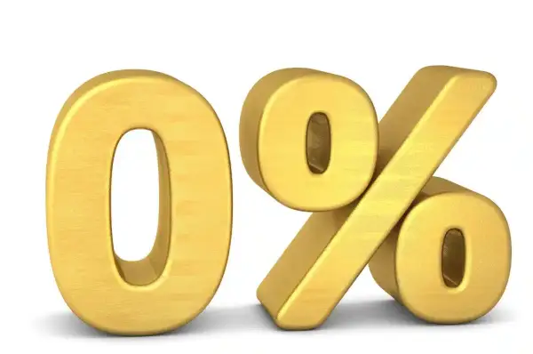 Złote cyfry 0% symbolizują pytanie: dlaczego lewica blokuje kredyt zero procent w rządzie?
